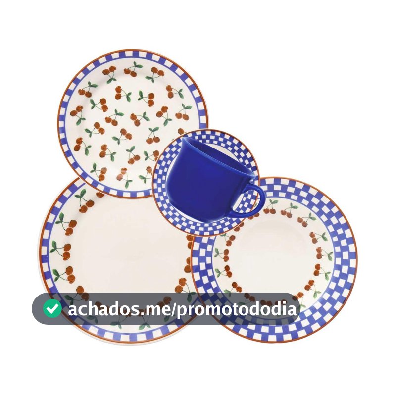 Aparelho de Jantar Chá 20 peças Donna Jardim de Cerejas