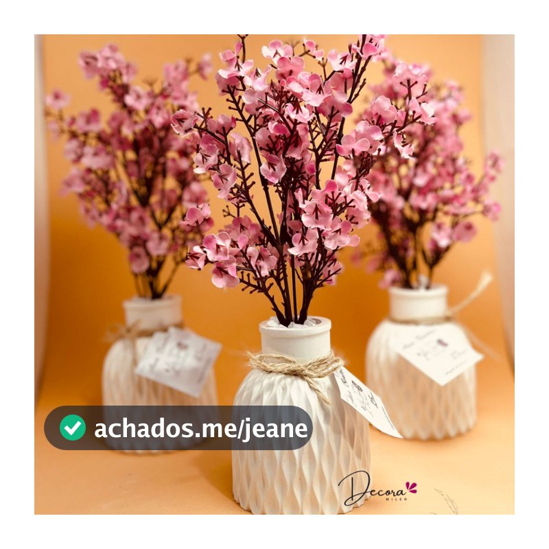 KIT de vasos com flores e tag para centro de mesa de casamento e 15 anos completo, lembrancinha