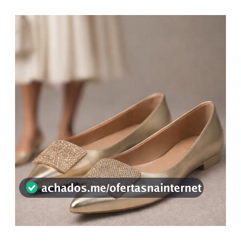 Sapatilhas-Feminina-Fivela-Glitter-Ouro