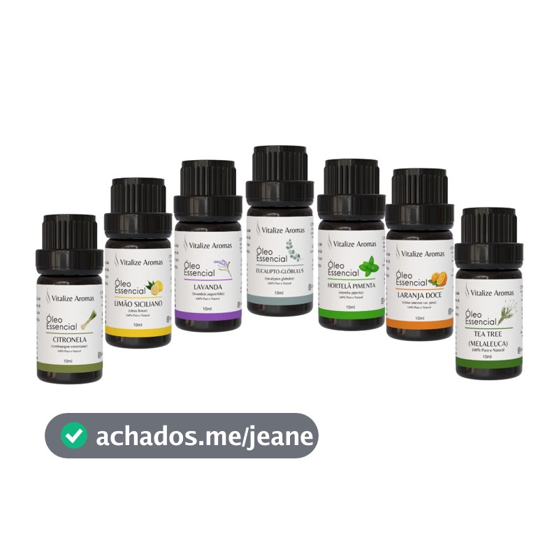 Kit 7 Óleos Essenciais 100% Puros Naturais Usado em difusores de aromas, massagens, escalda pé, etc