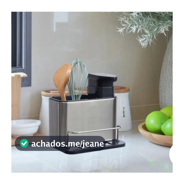 Dispensador Sabão Inox 3 em 1 Cozinha