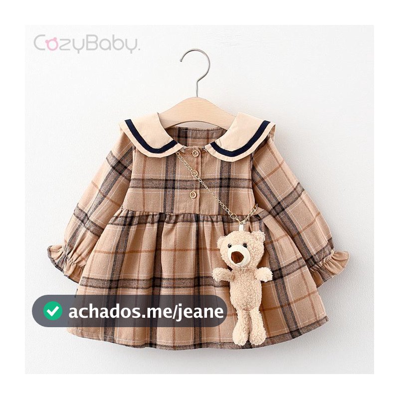 Baby Girls Dress Korean Vestido De Inverno Exótico Urso Doll Princess Saia