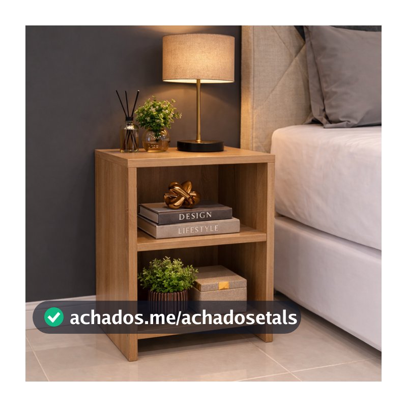 Mesa de Cabeceira Compacta com Nicho – Ideal para Quarto 60