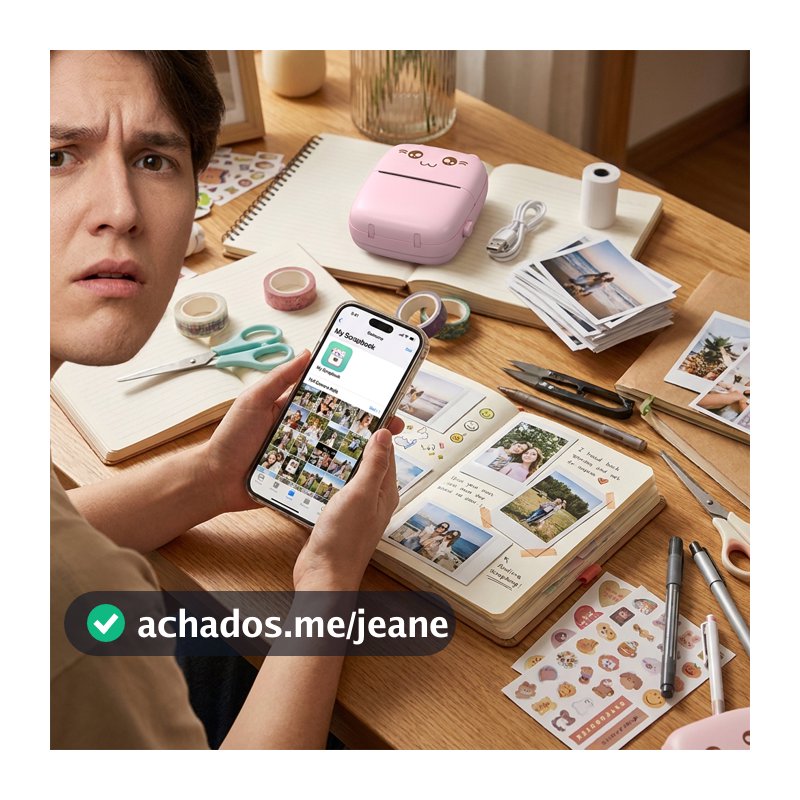 Mini Impressora Térmica Sem Fio Portátil Desenho Animado Foto Android/Ios Envio Imediato
