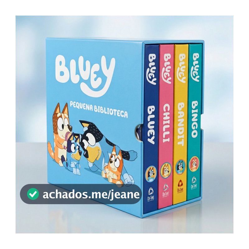 Box Pequena Biblioteca da Bluey com 4 Livrinhos