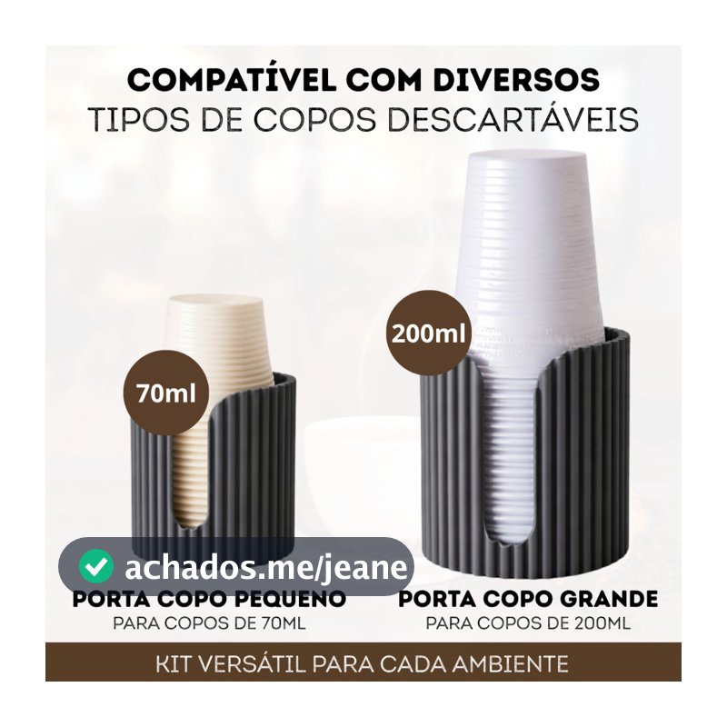 Suporte Organizador Porta Copos Descartáveis Dispenser de Café Festa| Bancada Cozinha Escritório Moderno