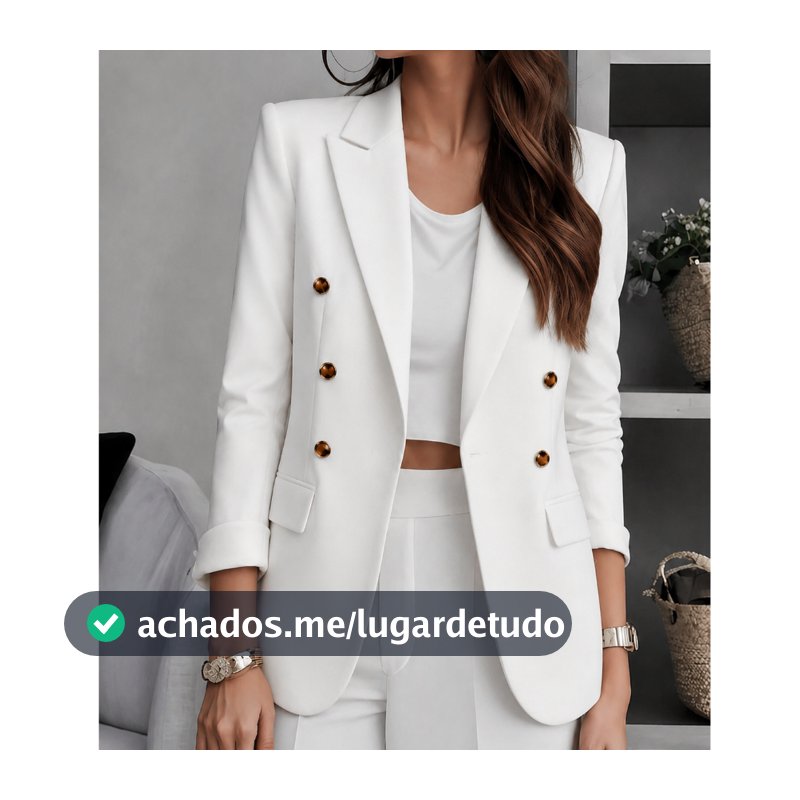 Blazer Feminino Alfaiataria Premium Botões Dourados