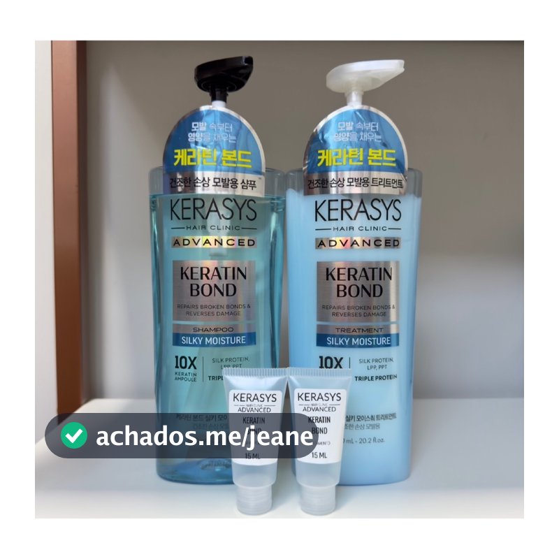 Kerasys Keratin Bond Silky Moisture Shampoo 15ML/30ML/60ML e Tratamento 15ML/30ML/60ML