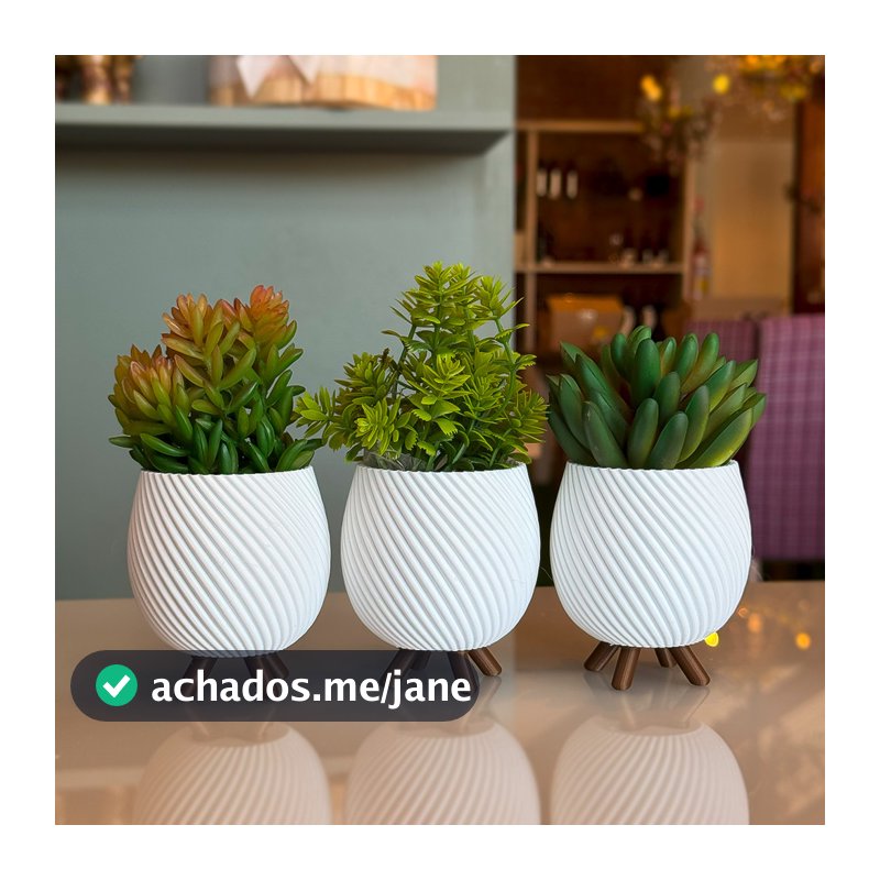 Trio de Vasos Cachepot Minimalista Pezinho Vasinho de Sala Decoração Delicada para Plantinhas