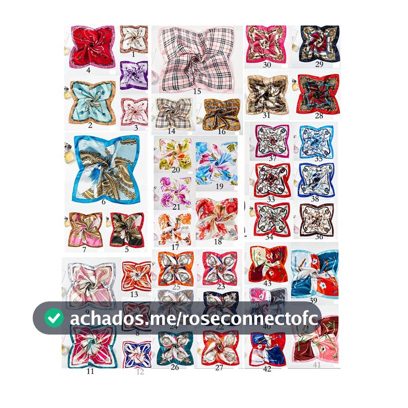 Lenço 50cm x 50cm Feminino Estampado Acetinado Cetim Para Cabelo Bolsa Pescoço Banada
