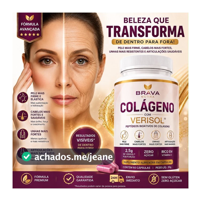 COLÁGENO COM VERISOL | 60 Cápsulas Envio Imediato !!