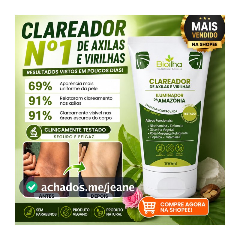 Creme Clareador íntimo de Axilas e Virilhas - 100ml Clareador íntimo