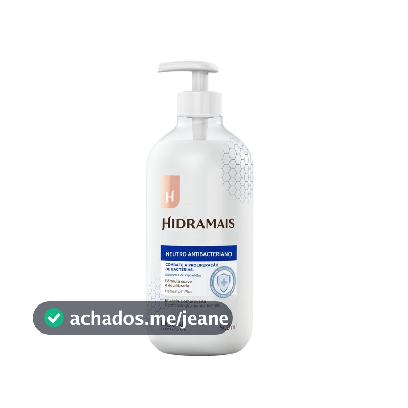 Sabonete Líquido Antibacteriano Neutro Hidramais 500ml Hebeatol