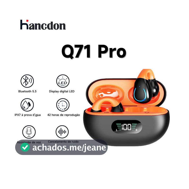 Fones de ouvido Bluetooth Q71 Fones de ouvido esportivos Bluetooth 5.3 Fones de ouvido com cancelamento de ruído Chamada