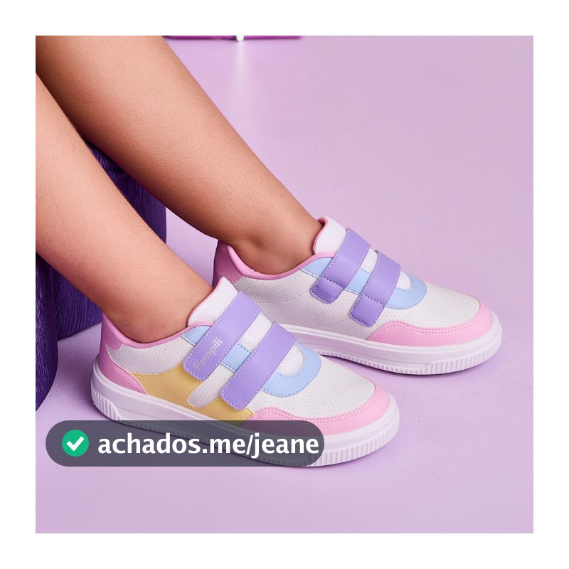Tênis Infantil Feminino Up Candy Color Branco Pampili