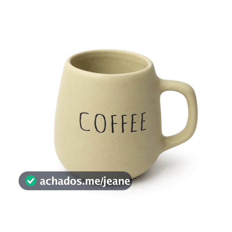Caneca de Porcelana Bege Xícara Bojuda Coffe de 260ml
