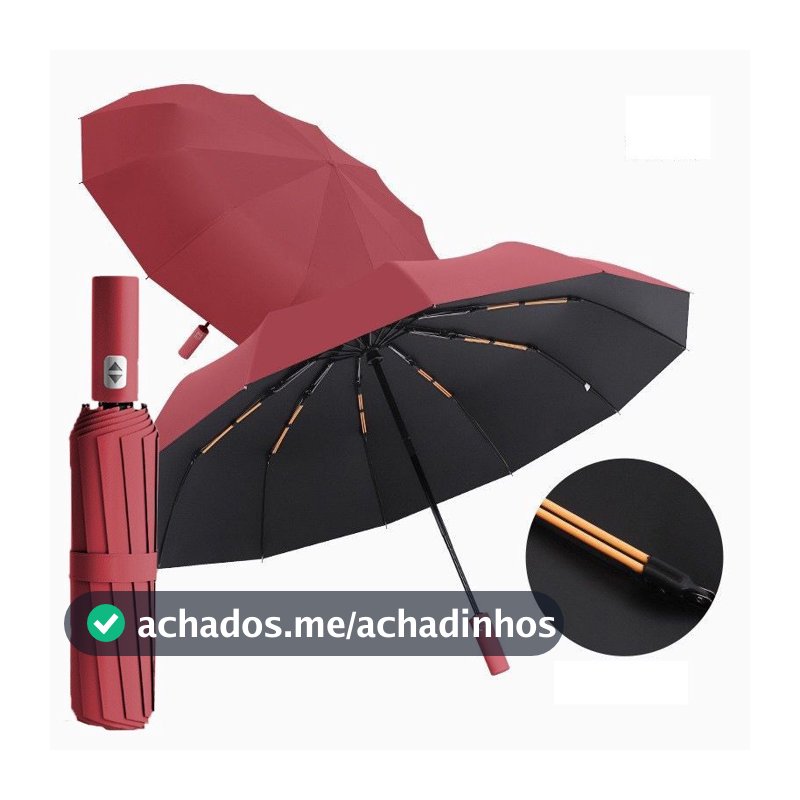 12 Hastes Guarda Chuva Automático Sombrinha Grande Proteção Solar UV Reforçado Dobrável colorido