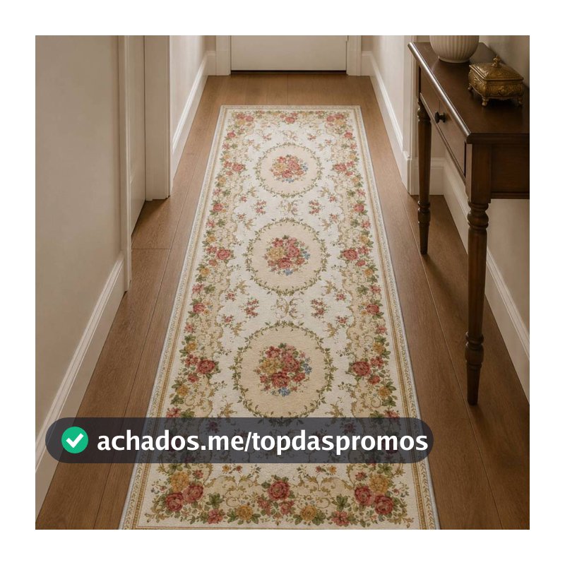 Passadeira Floral Clássico Jasmin Antiderrapante Vintage