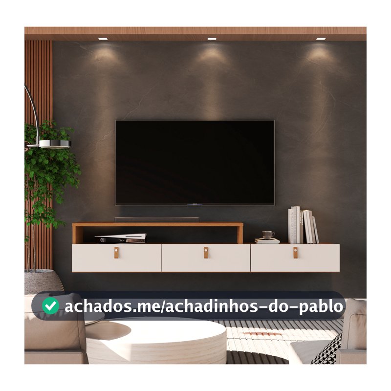 Rack Suspenso Lion Pequeno Painel Parede Quarto Estante Tv Home Decorativo para Sala Estar