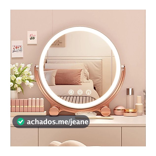Espelho Touch com Led Para Mesa Maquiagem