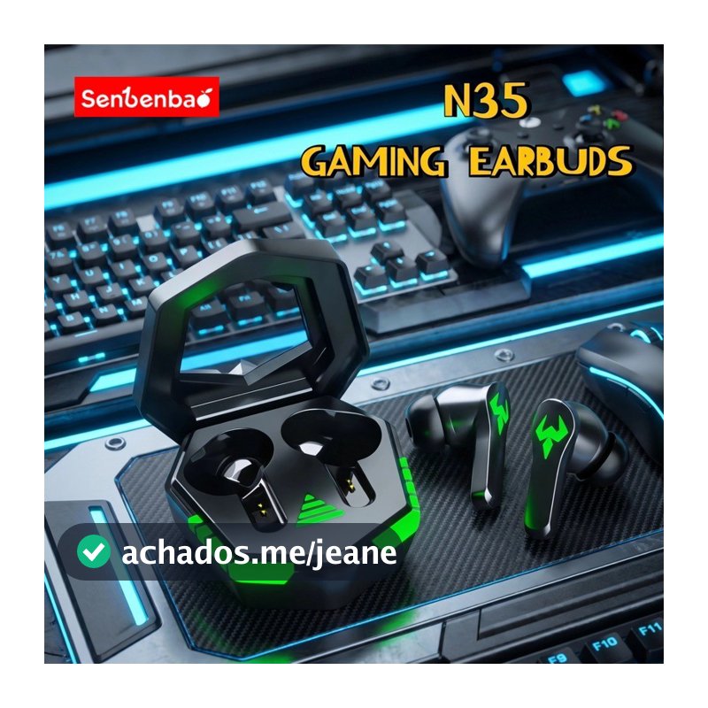 Senbenbao N35 TWS Gaming Headset Wireless BT6.0 Earphones Dual Mode Switchable 8D Stereo Music Game Earbuds With Mic