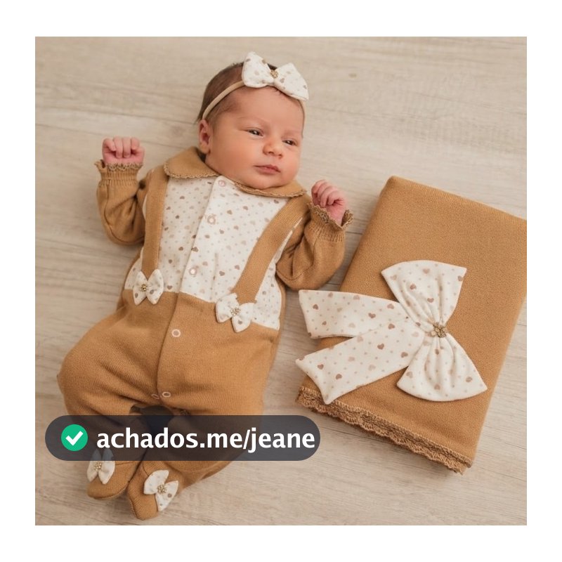 Kit Saída de Maternidade Suspensório Para Bebê Menina Doce Sonho Manu - Tam. P