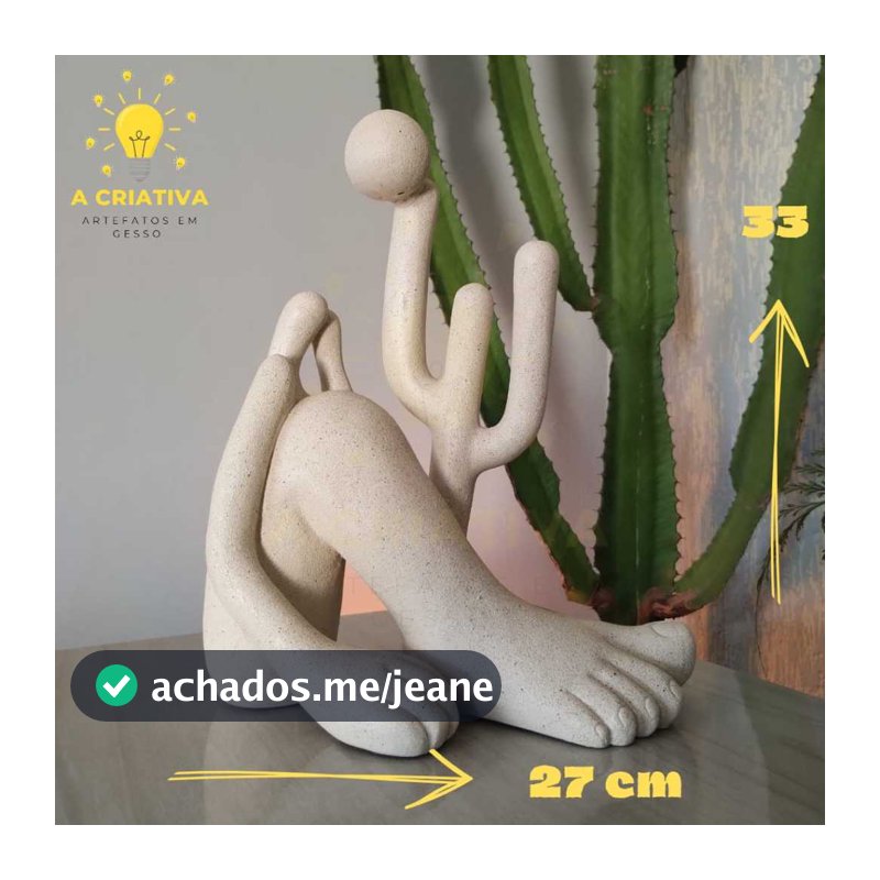 Escultura Abaporu Arte Moderna Inspirada em Tarsila do Amaral Decoração Premium em Gesso Artístico