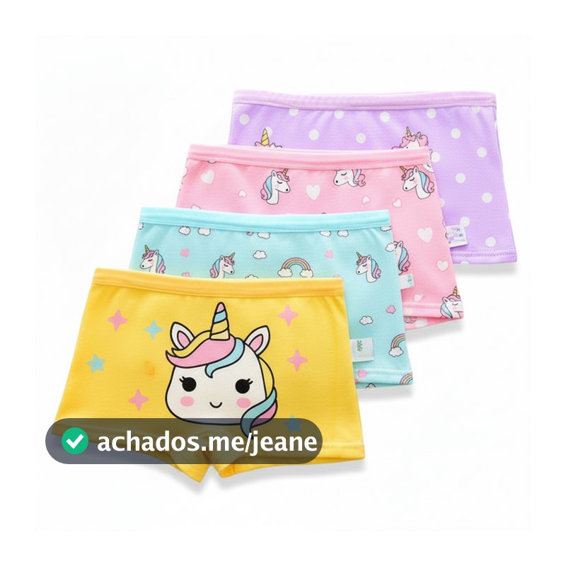 Kit Calcinha Boxer Box Importada Infantil Criança Menina Conforto Microfibra Dry