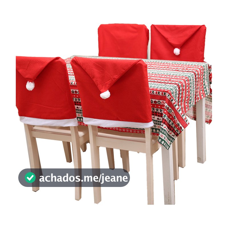 Kit 6 Capa de Cadeira Natal - Gorro de Natal - Decoração Natalina