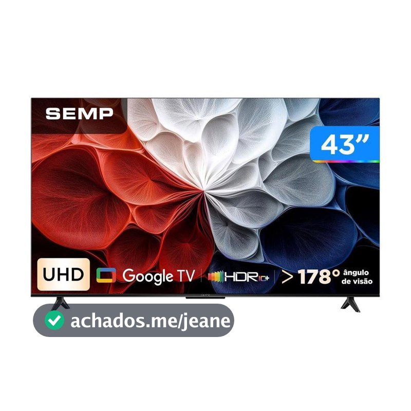 Smart TV 43" Semp 4K UHD LED 43S62 Google TV 2025
