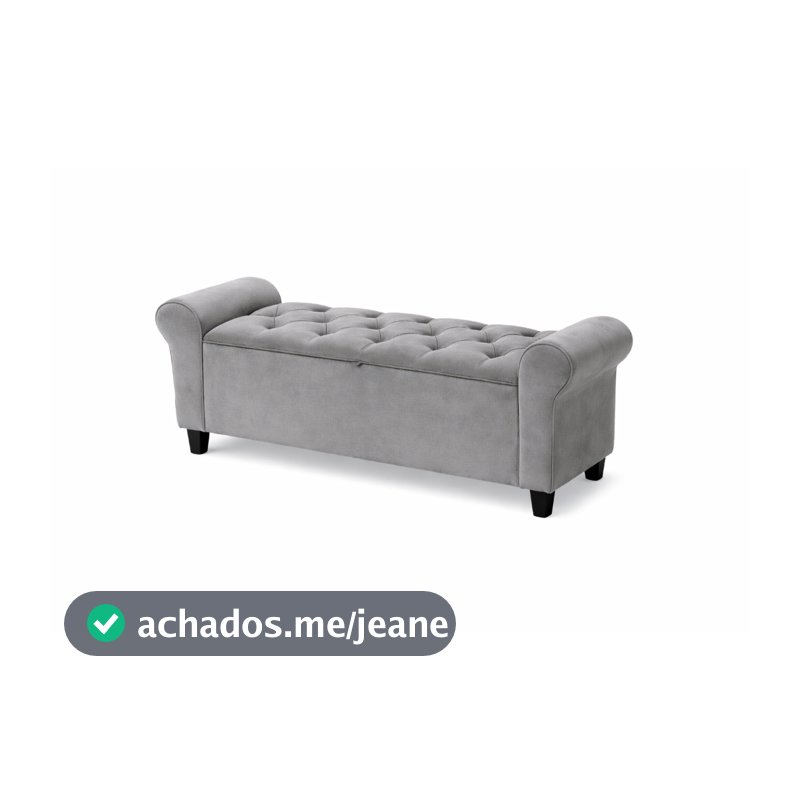 Recamier Paris Baú 1,20m Capitonê Decorativo Estofado em Suede Banco para Quarto, Sala e Pé da Cama