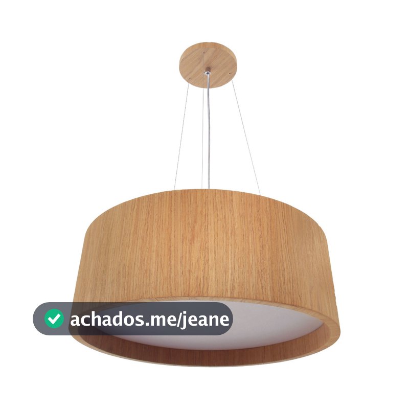 Pendente Redondo Madeira Freijó 50cm 5 Lâmpadas E27 Lustre Suspenso Teto Design Moderno Elegante