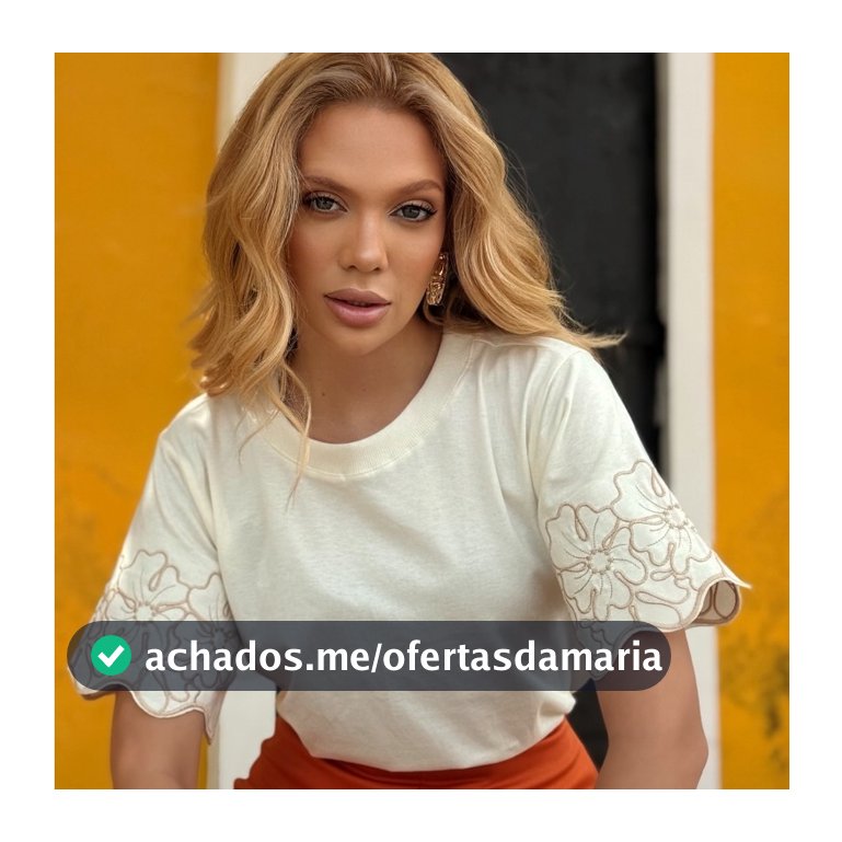Blusa T-Shirt Feminina Luxo Bordada Algodão Premium Elegante