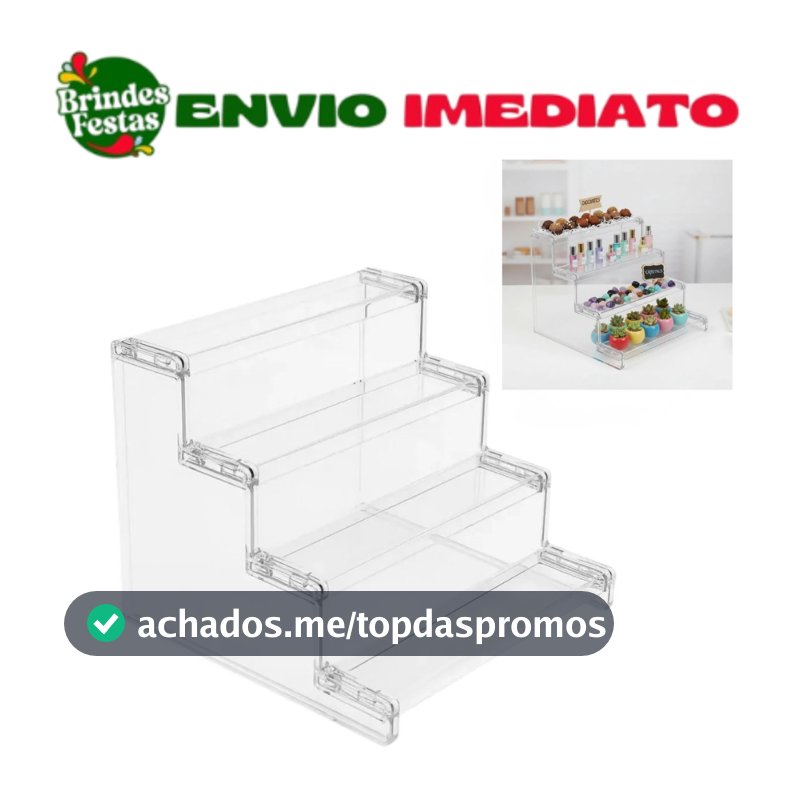 Kit Prateleira Expositora Acrílica Transparente para Doces e perfumes | Base Decorativa para Festa e Mesa de Doces
