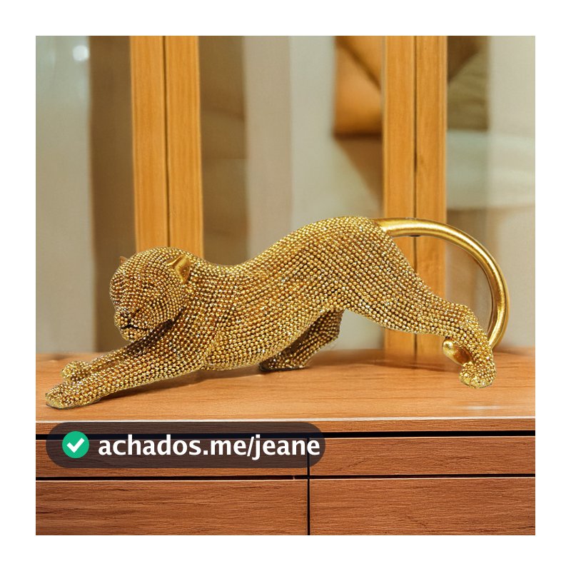 Enfeite Decorativo Leopardo em Resina - Decoração de Luxo para Casa Elegante