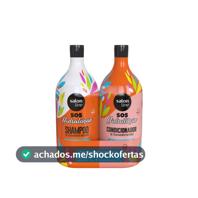 Kit S.O.S Hidratação Óleo de Rícino Shampoo e Condicionador Litrão Salon Line