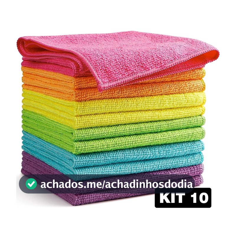 Kit 10 Panos De Limpeza Microfibra alta absorção Multiuso