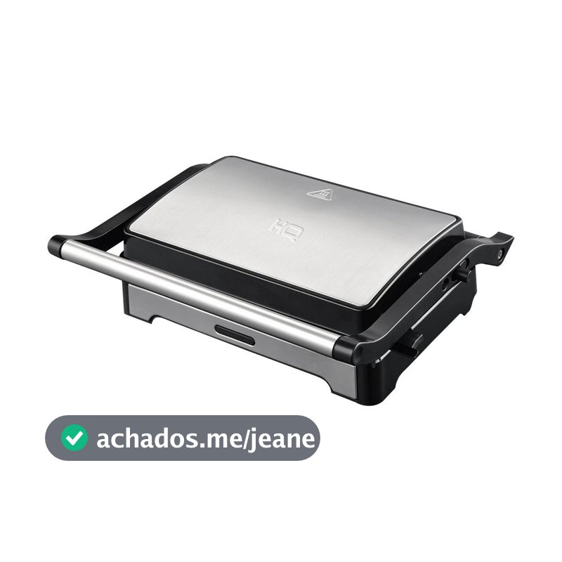 Sanduicheira e Mini Grill HQ 180º 1000W Antiaderente Inox HQ-SG002 220V