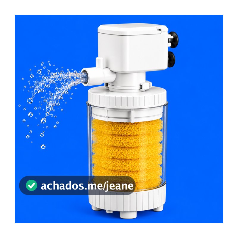 Filtro Interno Com Bomba Aquário 400L/h Oxigena Filtra Até 80L