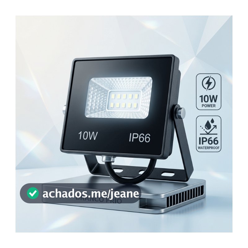 Refletor Led Holofote 10w Luminária Branco-Frio Bivolt Iluminação de LED IP67 Área Externa Fachada Garagem Quintal Jardi