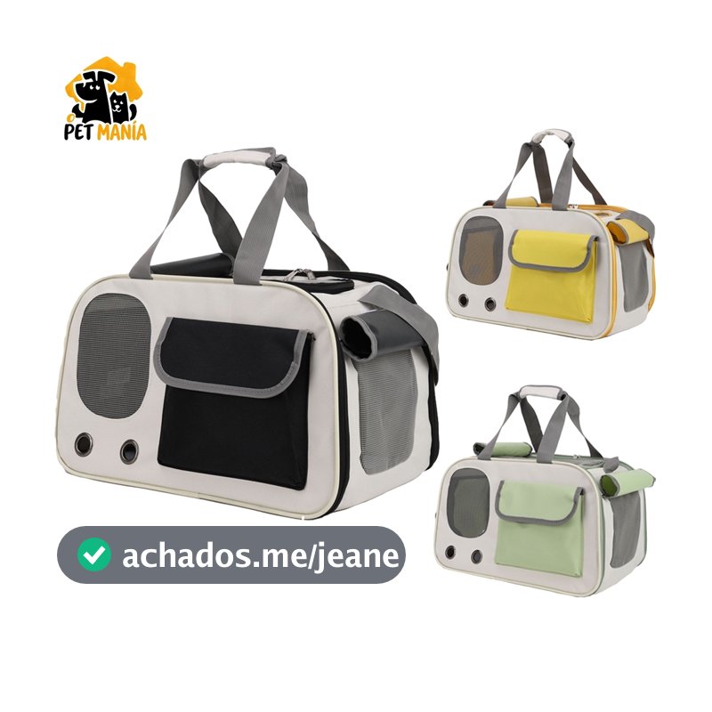 Bolsa de Transporte Pet para Cães e Gatos até 10kg Respirável para Viagem