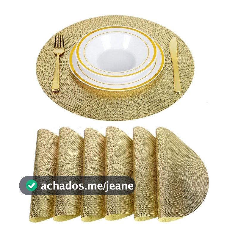 Kit 4 ou 6 Peças Jogo Americano Redondo Cozinha Jantar  38cm x 38cm