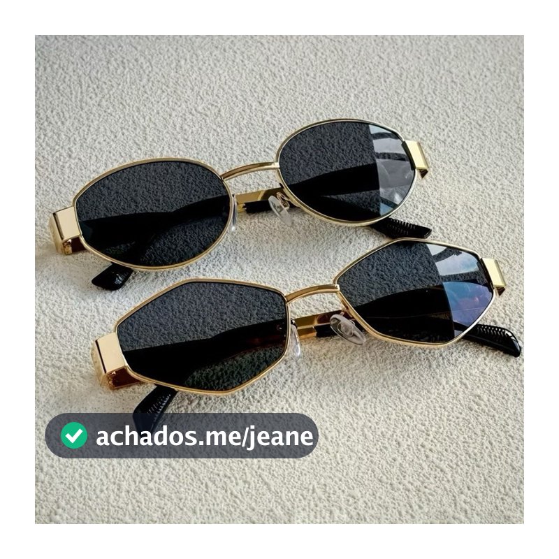 Kit 2 Peças De Óculos De Sol Ovais Vintage Losango Com Proteção UV400 , Armação De Metal Para Mulheres E Homens