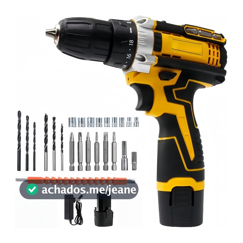 Furadeira Martelete Parafusadeira 12V 36v Profissional Bateria 28nm Multifuncional