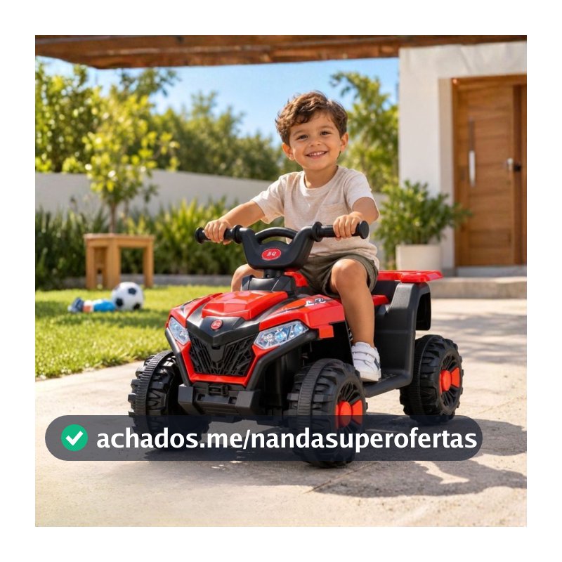 Quadriciclo Elétrico Infantil Bateria 6V Luz e Música Brinq Kids