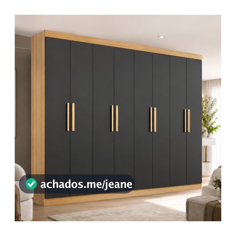Guarda Roupa Casal Lisboa 8 Portas 4 Gavetas
