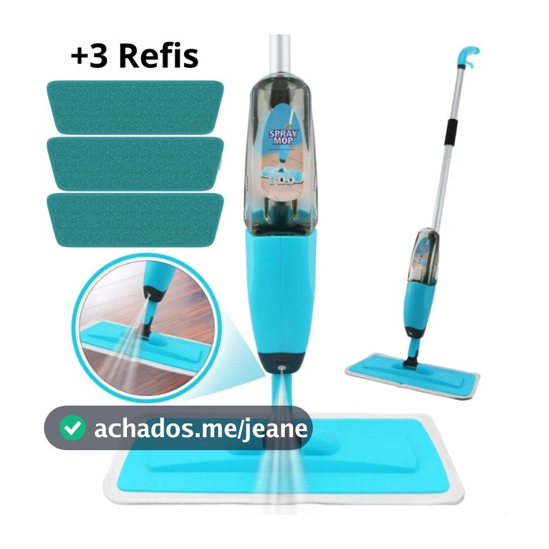 Mop Spray Magico Esfregão Com Reservatorio Rodo De Limpeza 3 Refis Microfibra