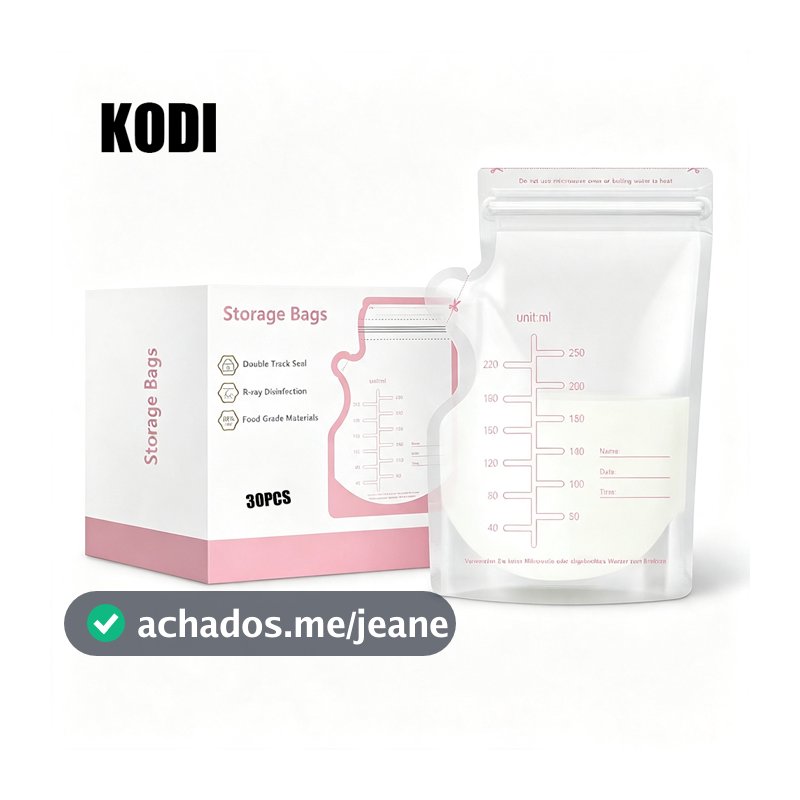 Saquinho Leite Materno 250ml Grau Alimentício Caixa 30 ou 60 Peças Refrigerável Seguro para Bebê P1