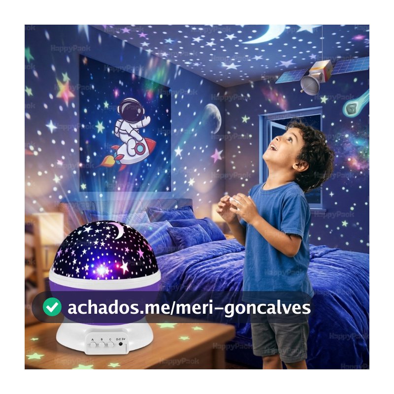 Luminária Projetor Abajur Presente Criança Infantil Estrelado lua Estrela 360º Galaxy Star Master Projetor De Estrela