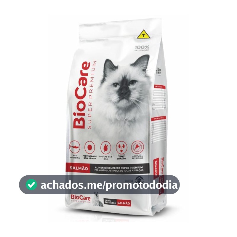 Ração Biocare Gatos Castrados High Super Premium Salmão 10,1kg